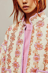 Patch & Puff Damenjacke geblümt beige pink
