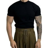 matteo fit strak t-shirt lichtblauw, strak heren t-shirt elastisch katoen, moderne hoge hals heren t-shirt, casual heren t-shirt wit, sportief heren shirt olijfgroen, zwarte heren t-shirt slim fit, ademend heren t-shirt elastisch, stijlvolle basic heren t-shirt
