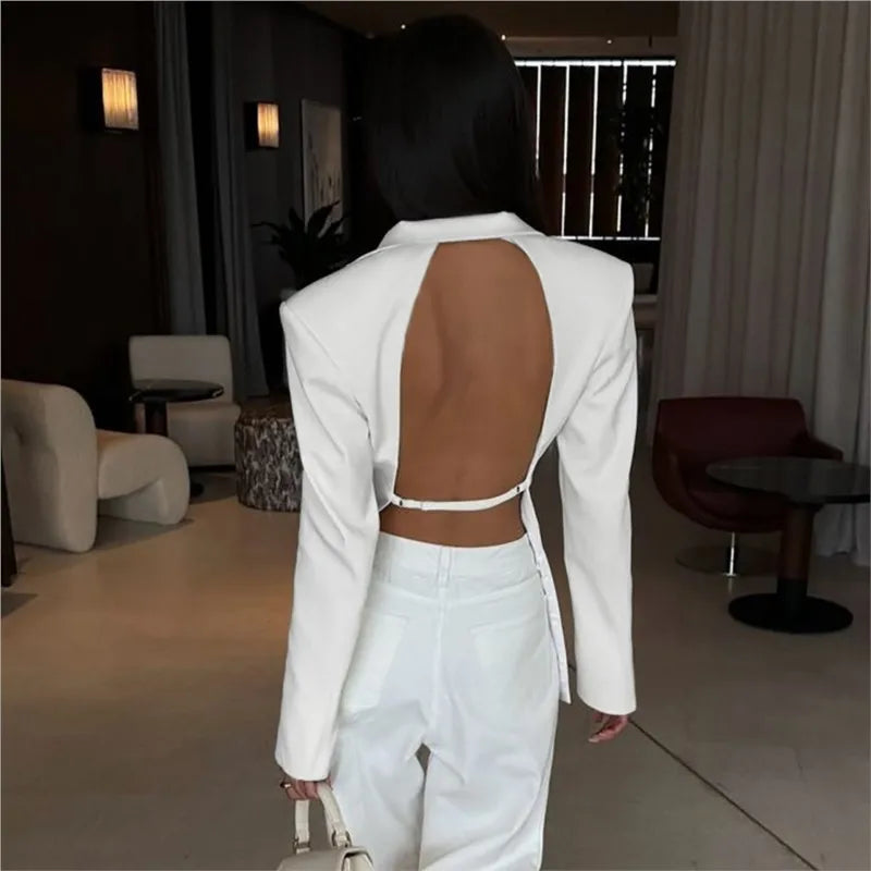 talaine weißer blazer für damen