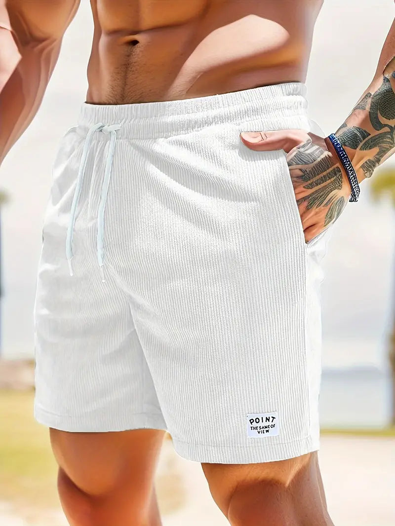 witte lichtgewicht zwemshort met zakken voor heren
