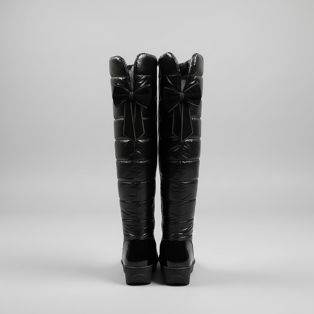 Narella Snowline Overknee Boots | Warme Gefütterte Damen Winterstiefel mit Schleife
