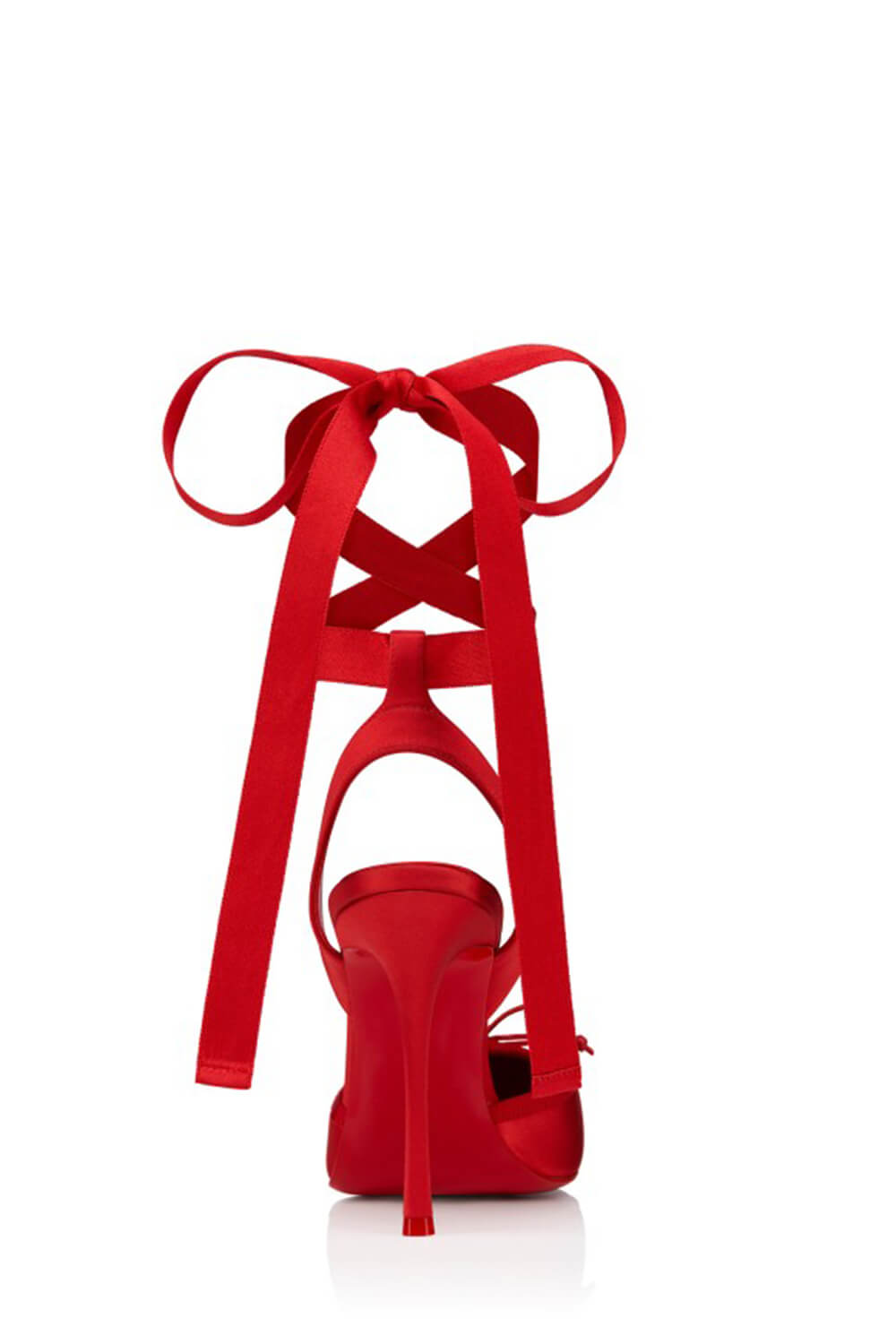 Seraphine Ballet Heels in Rot Satin – High Heels mit Schleifen und Stilettoabsatz