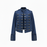 Talaine Velisse Jeansjacke in Dunkelblau mit Zierknoepfen