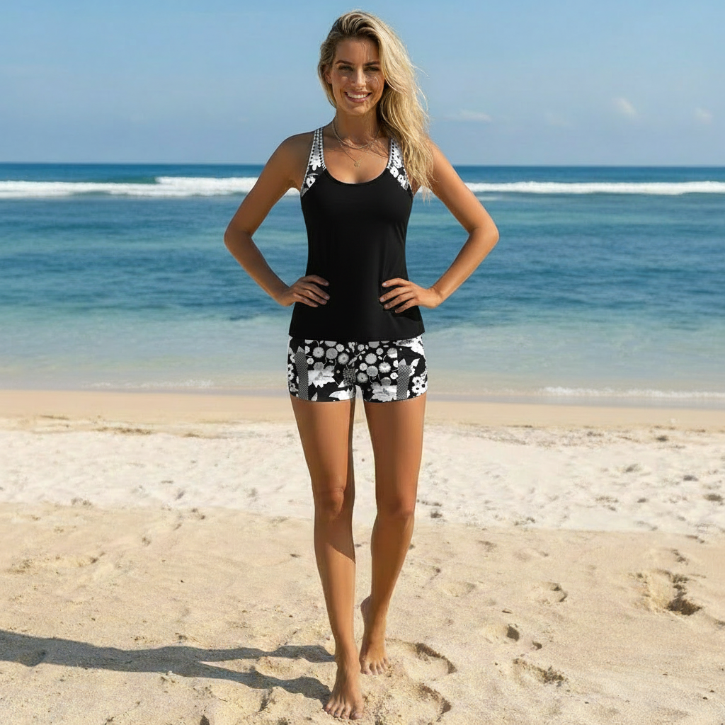 Tankini Damen Set mit Blumenmuster – Solévia von Talaine, feminine Passform