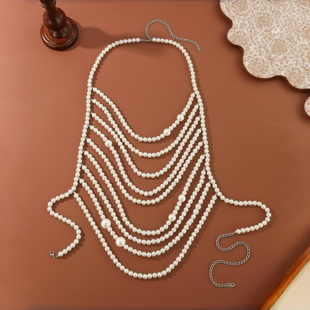 Modell mit Pearlisse Body-Chain – Festival-Look