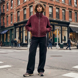 Mavelle Bomberjacke in tiefem Bordeaux mit lässiger Passform