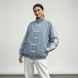 Yúmei Track Jacket | Retro-Sportjacke mit Knopfdetails mit Schlaufen