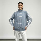Yúmei Track Jacket | Retro-Sportjacke mit Knopfdetails mit Schlaufen