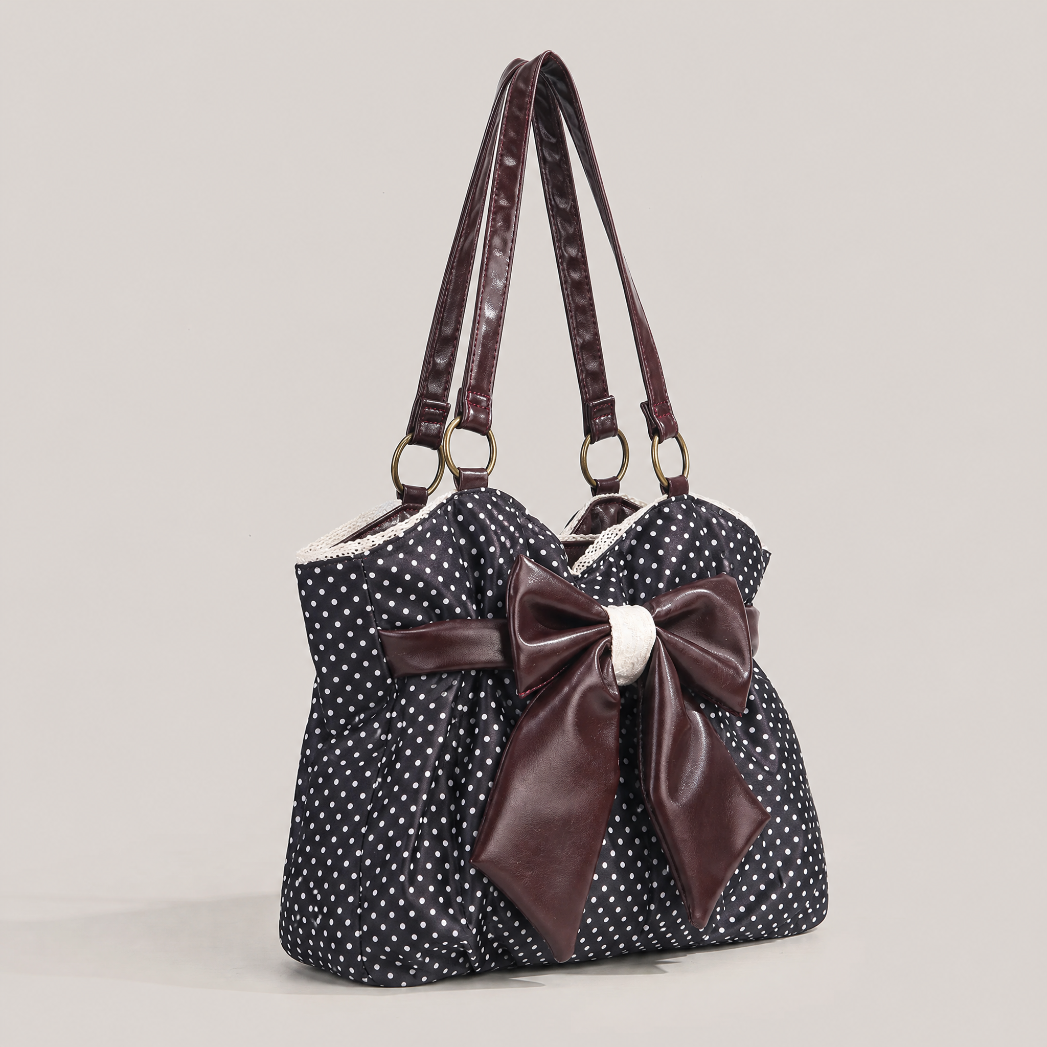 Polkadot Tasche mit Schleife und Spitzendetail von Talaine