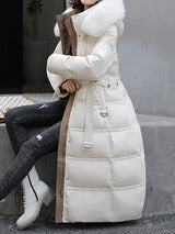 Snow Embrace Winterjacke in Weiß mit Kunstpelzkragen – Damenmode Winter