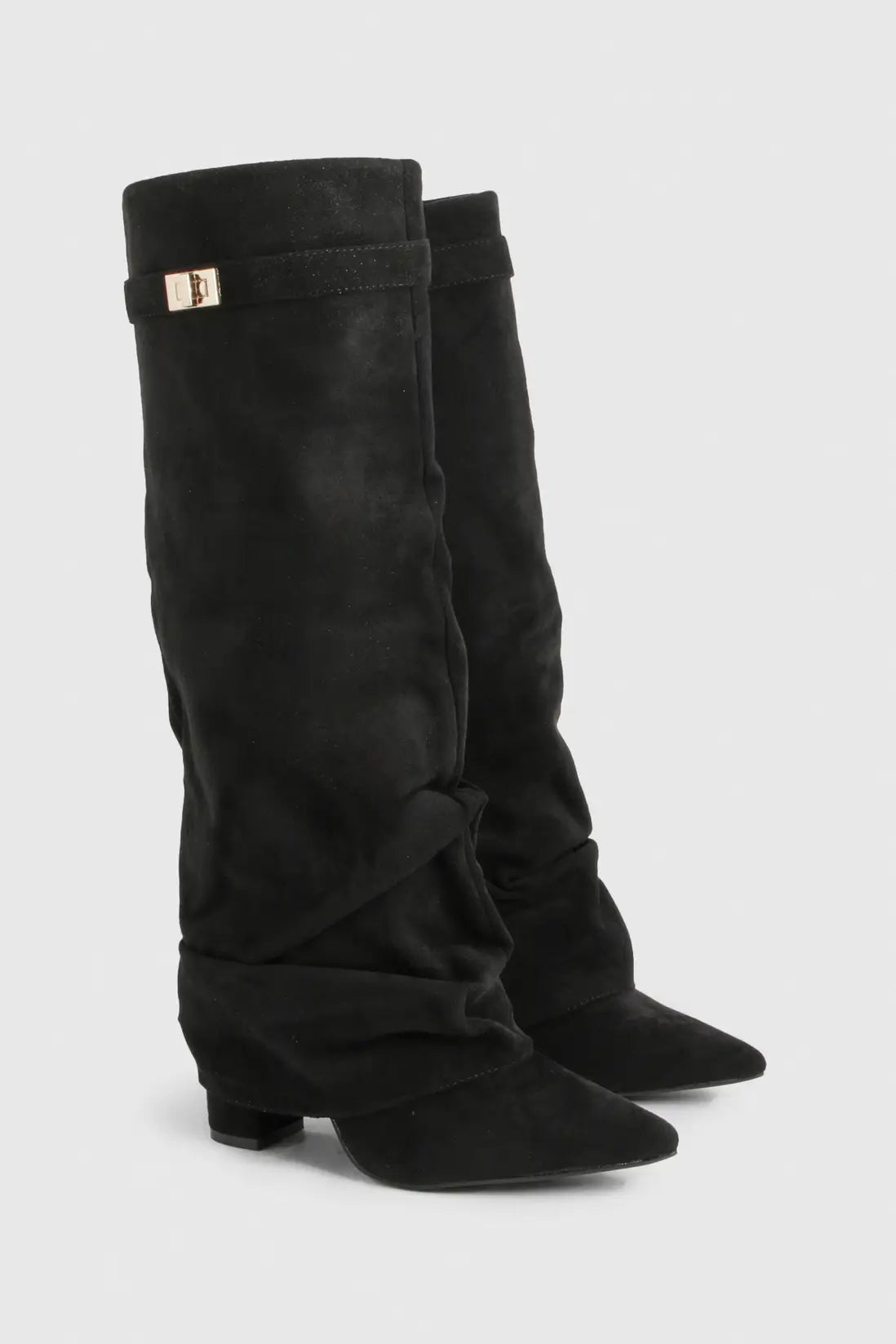 Marzella Slouch Boots | Faltstiefel mit Pointed Toe & Niedrigem Absatz