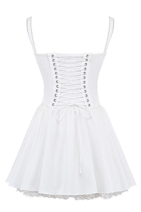 Corsivana | Lace Up Mini Dress