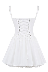 Corsivana | Lace Up Mini Dress