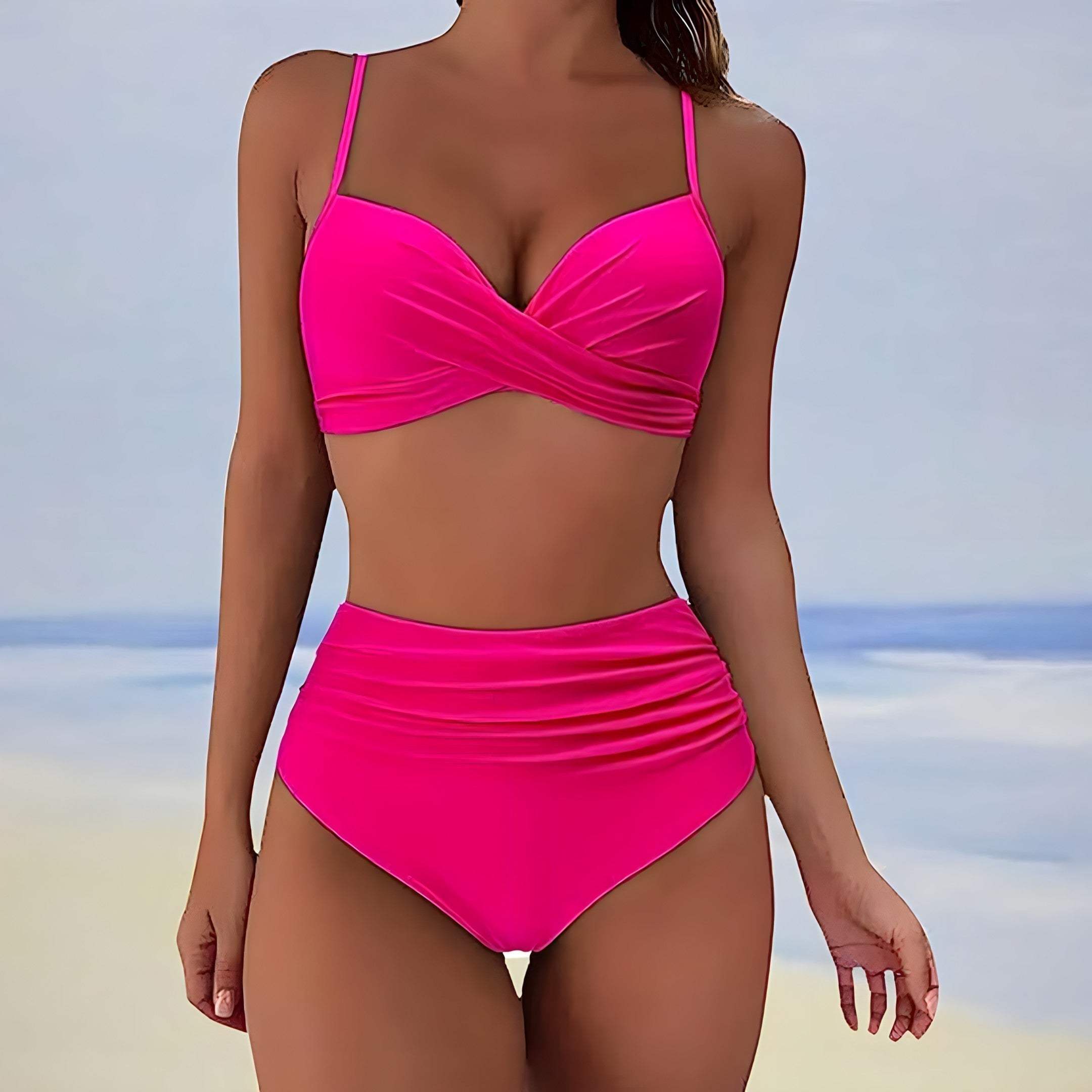 Maëlle | Twist Top High Waist Bikini Set