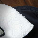 retro denim jas met sherpa kraag
