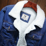 heren winterjas denim met voering
