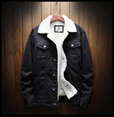 stoere winterjas heren denim sherpa

