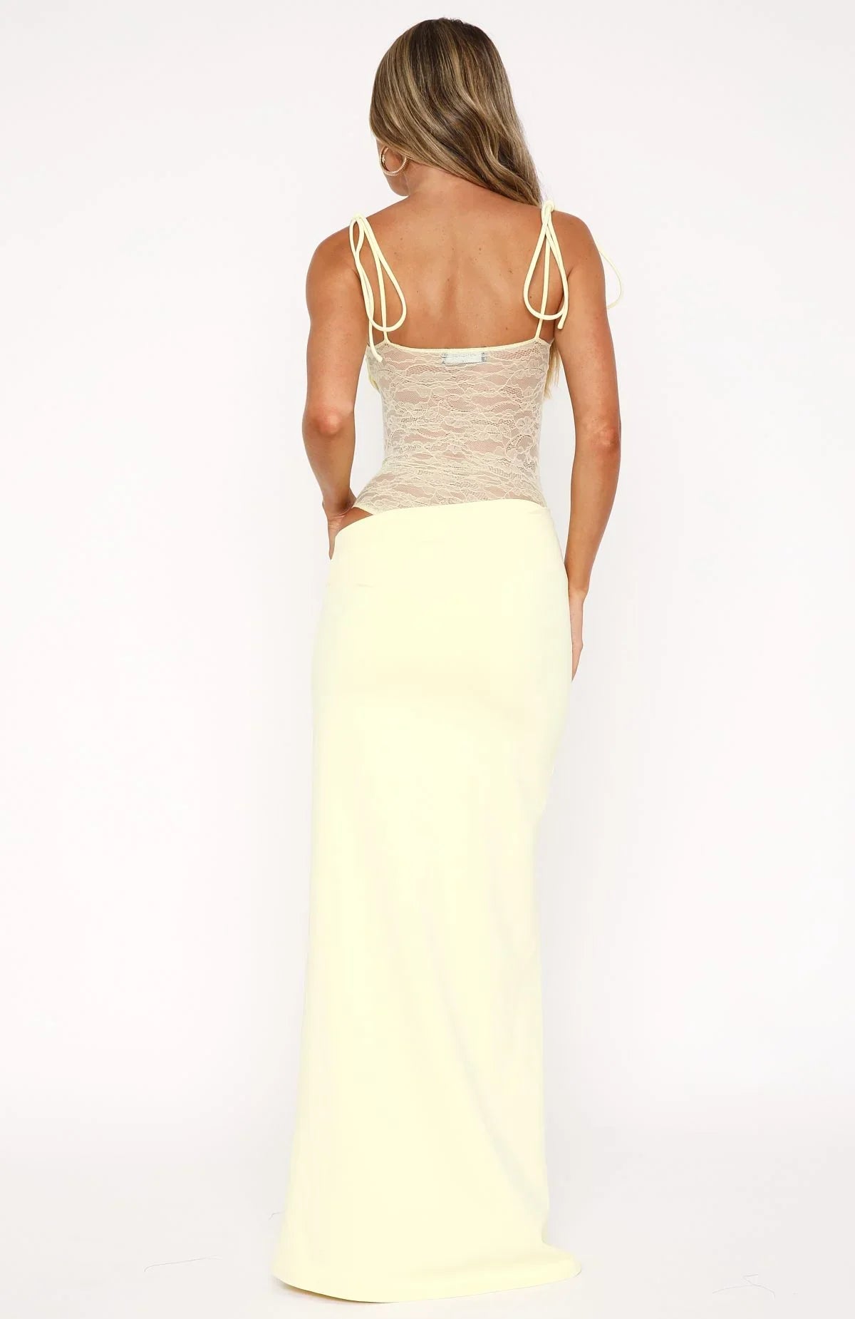 Spitzen-Maxikleid Damen elegant – Isabeau Lace von Talaine, Nahaufnahme