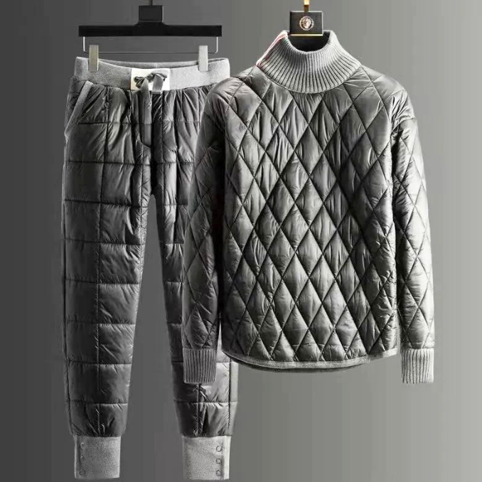 gewatteerde trui en broek set
