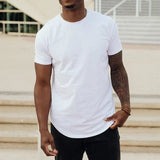 Geritt T-shirt in wit met ronde hals en strakke pasvorm

