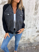 UrbanEase Denim Jacket in Schwarz für Damen
