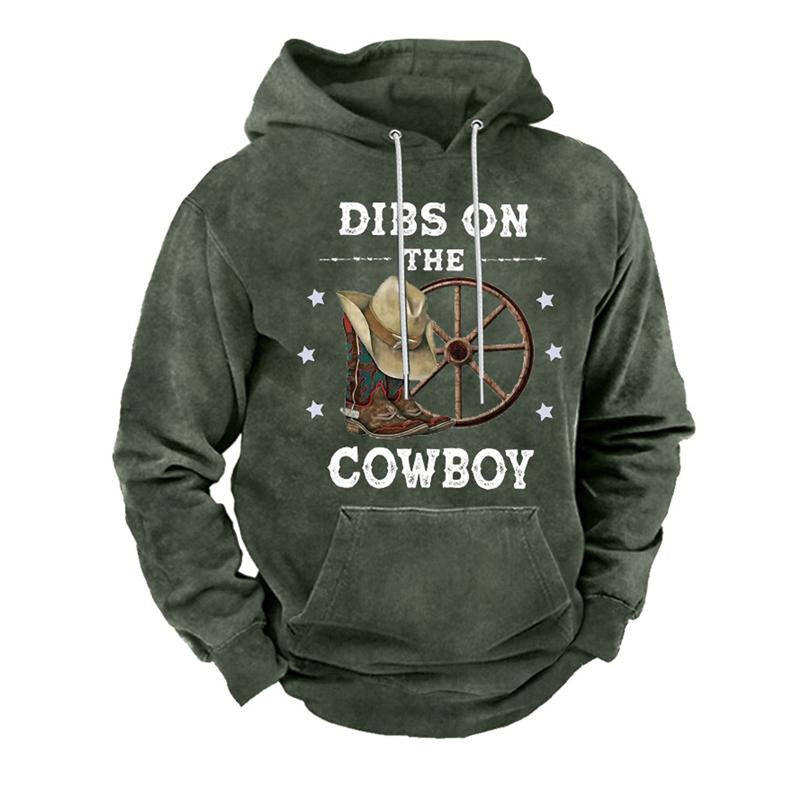 hoodie met cowboy print heren
