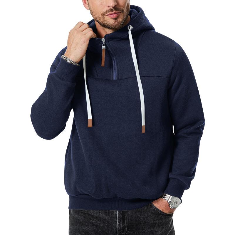 katoenmix hoodie met hoge kraag
