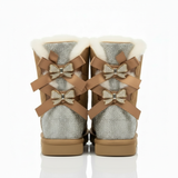 Elodie Sparkle Bow Boots | Winterstiefel aus Wildleder mit Schleifen & Glitzer-Details