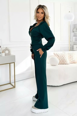 Varella | Elegantes Damen-Tracksuit mit Wide-Leg Hose & Cropped Hoodie