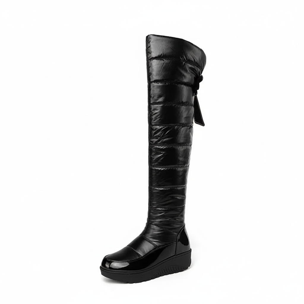 Narella Snowline Overknee Boots | Warme Gefütterte Damen Winterstiefel mit Schleife
