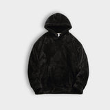relaxed fit teddy hoodie met lange mouwen
