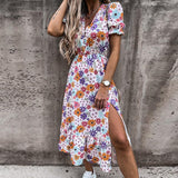 elegante zomerjurk dames met kanten mouwen
