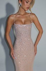 Loreviana | Glitzer Abendkleid mit Strass & Rücken-Schnürung