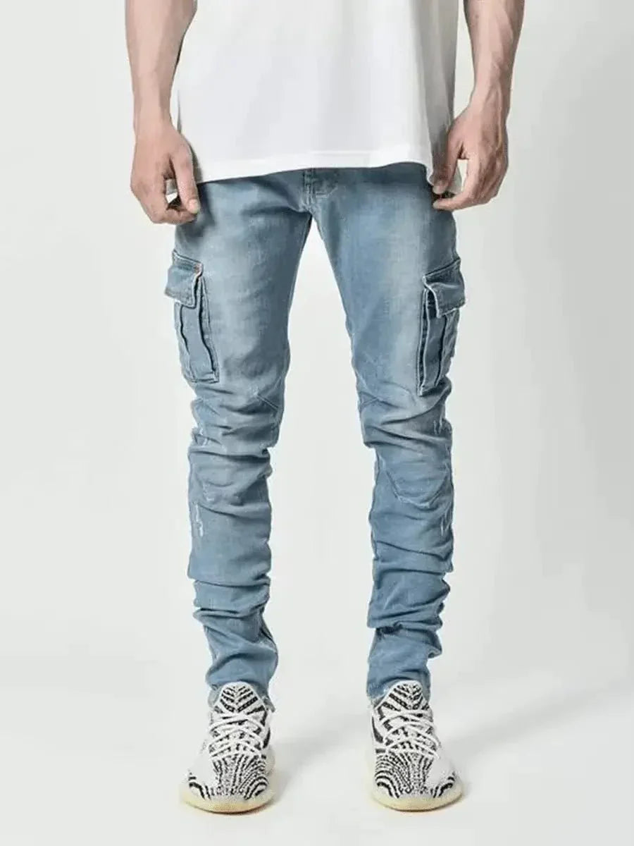Blauw Stoere jeans met zakken
