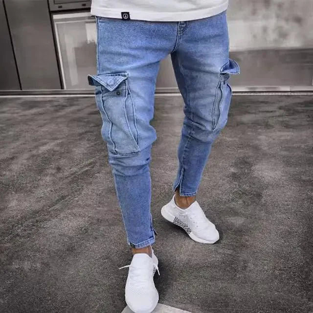 Blauw Stoere jeans met zakken
