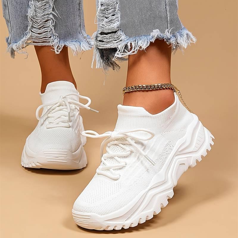 weiße komfortable Sock Sneaker für Damen