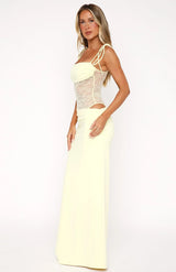 Spitzen-Maxikleid Damen elegant – Isabeau Lace von Talaine, Seitenansicht