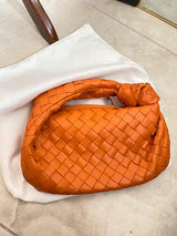 Allegra Handtasche in Orange – luxuriöse geflochtene Schultertasche