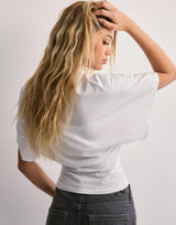 aubrielle drape tee achteraanzicht wit