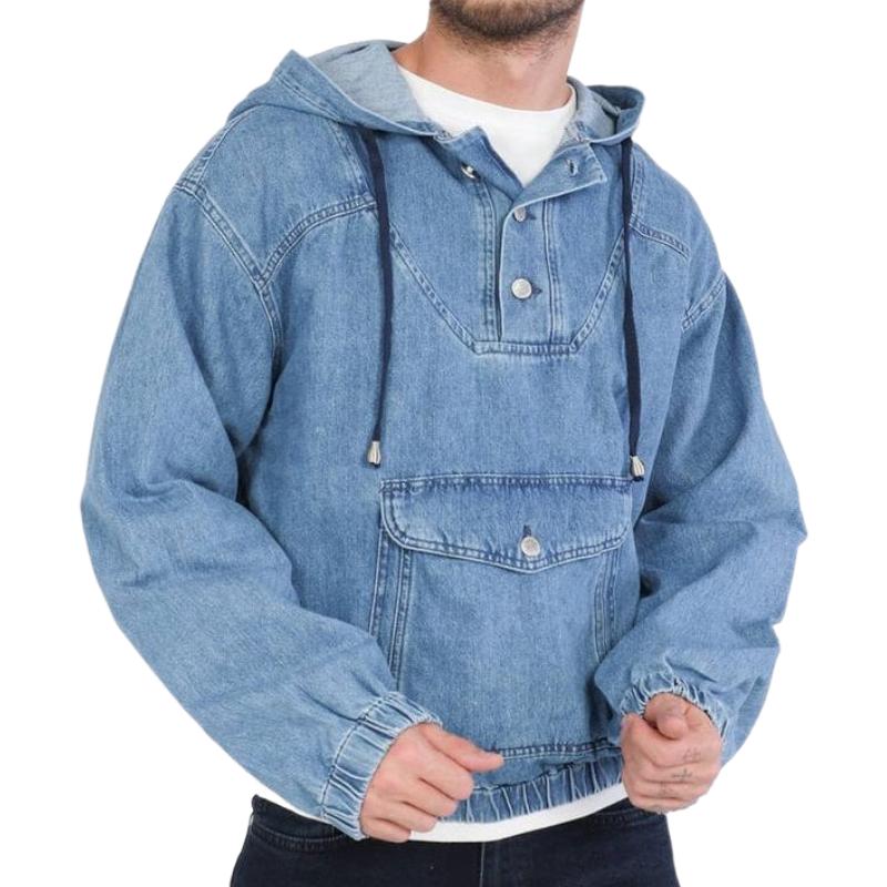 casual denim hoodie heren
