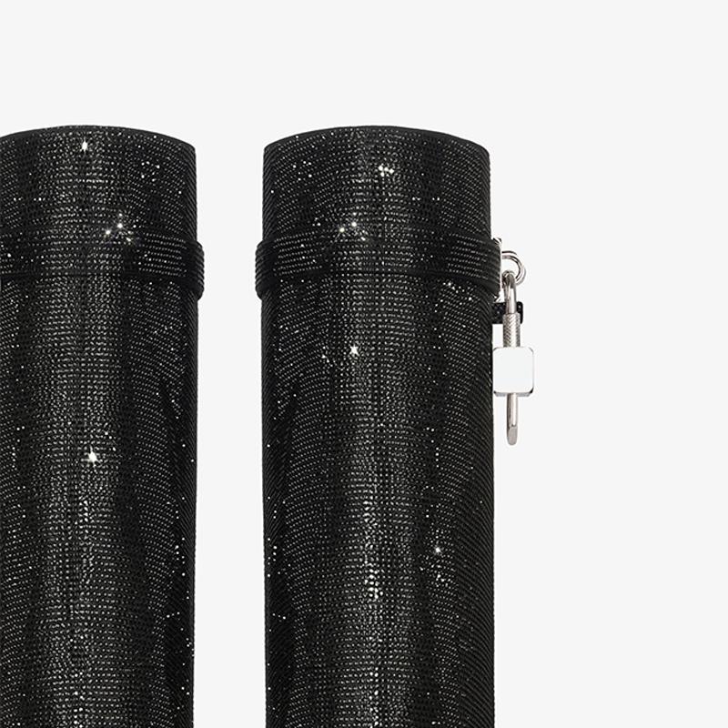 Noarè High-Fashion Boots in Schwarz mit Kristalloptik