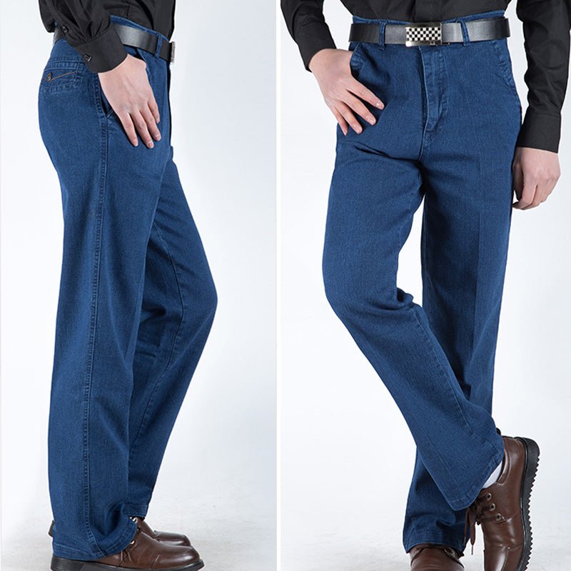 stretch jeans blauw heren met rechte pijpen