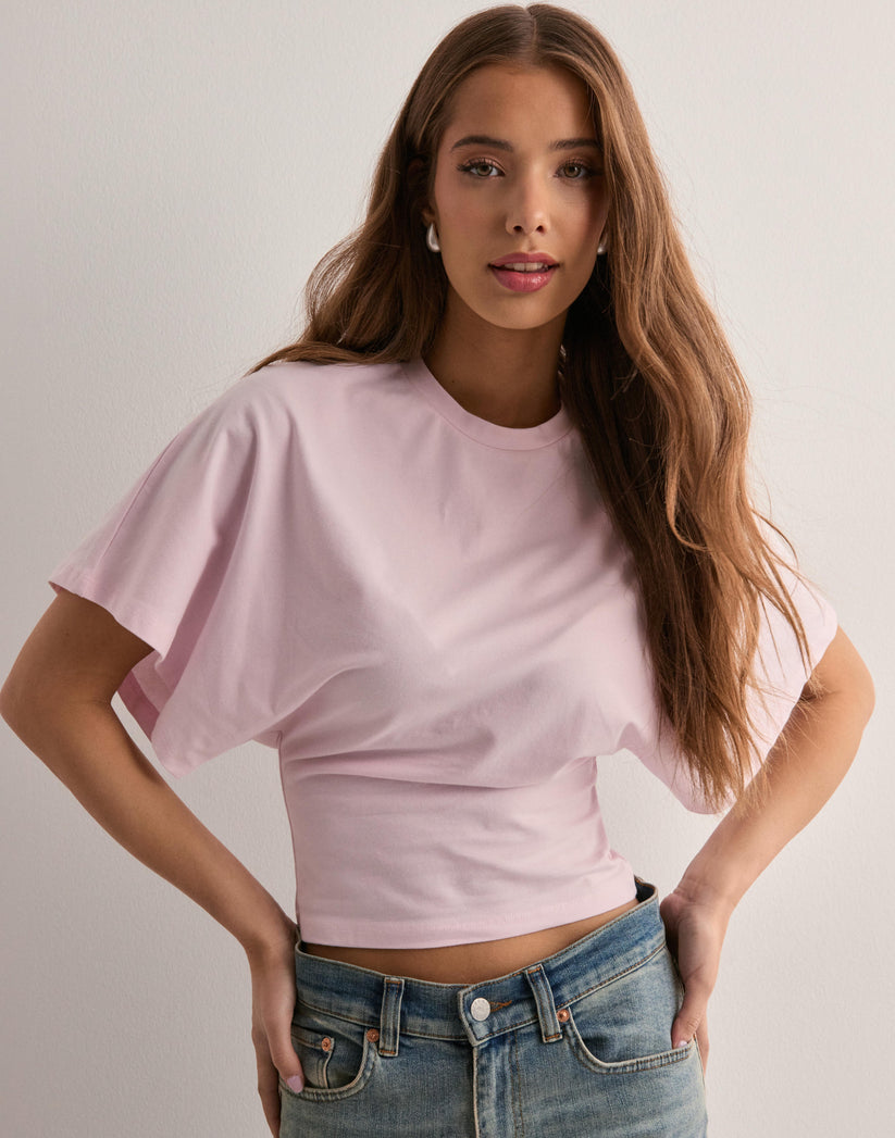 Amaya T-Shirt in Rosa mit weiten Ärmeln
