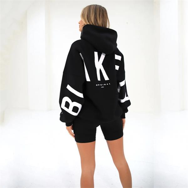 Oversized Damen Sweatshirt Blayen in Schwarz mit großer Backprint