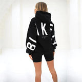 Oversized Damen Sweatshirt Blayen in Schwarz mit großer Backprint