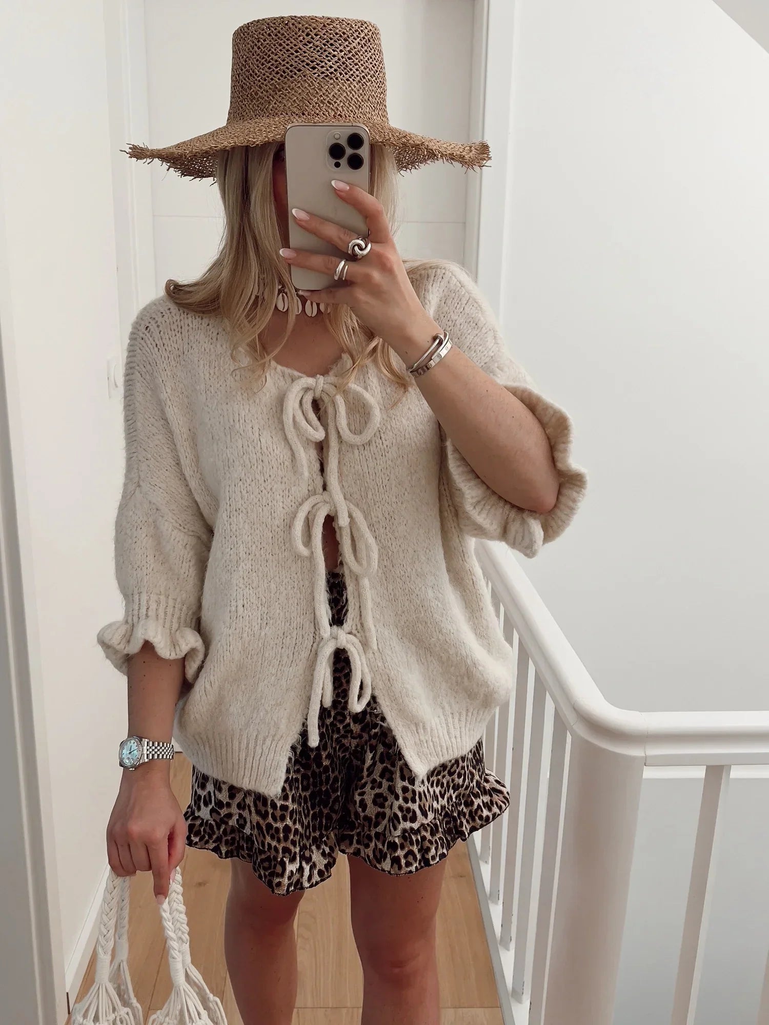 Damen Pullover Schnürung gelb Herbst Winter
