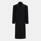 Productafbeelding Vesper Luxe Coat zwart, rechte pasvorm en klassieke kraag
