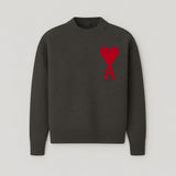 Amaria Strickpullover in Dunkelgrau mit Herz-Detail