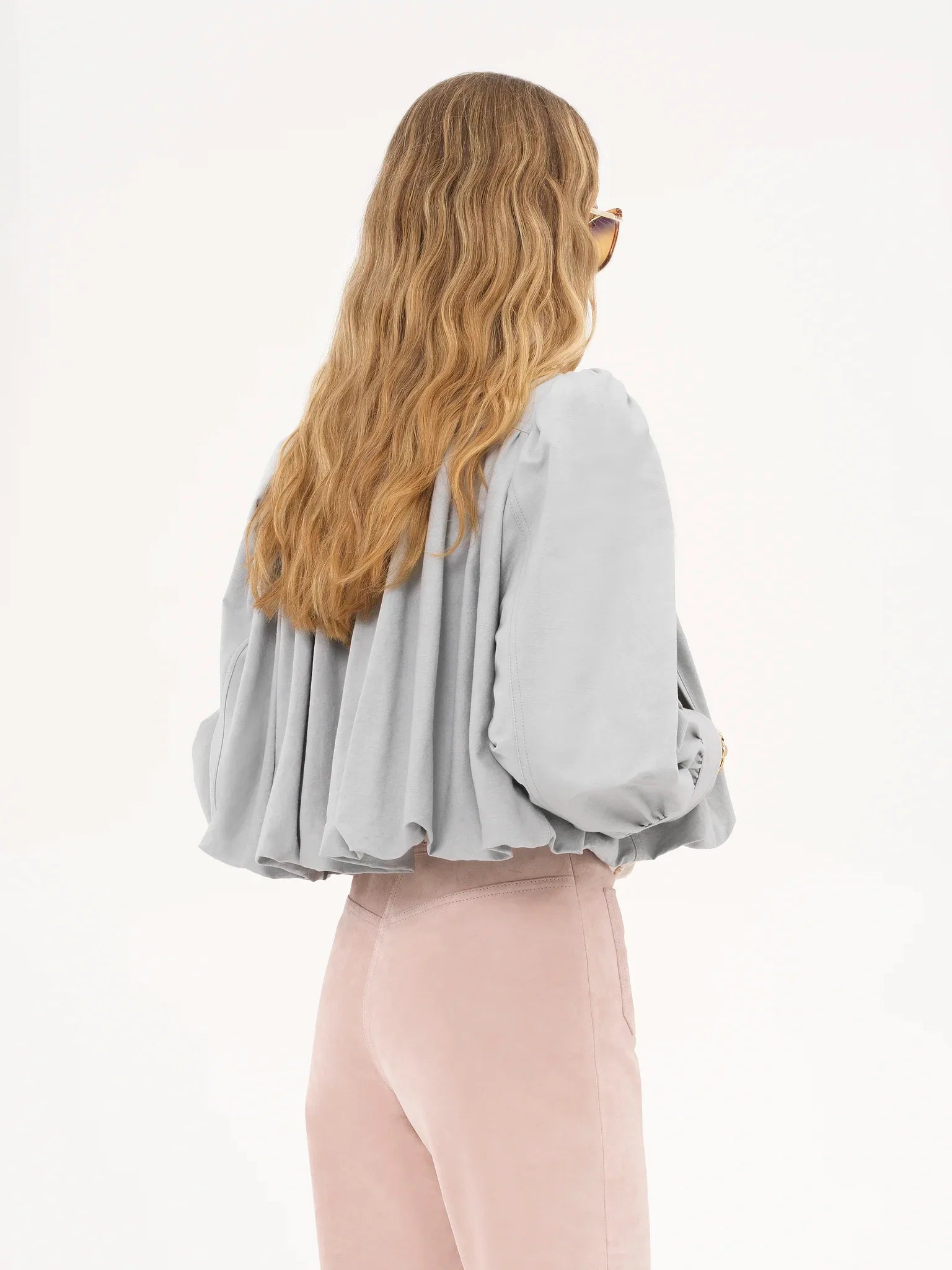 Luzette Cropped Bomberjacke | Damen Jacke mit Puffärmeln & Knopfleiste