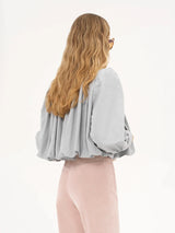 Luzette Cropped Bomberjacke | Damen Jacke mit Puffärmeln & Knopfleiste